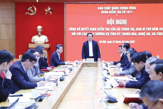 Công bố quyết định kiểm tra của Bộ Chính trị, Ban Bí thư đối với các Ban Thường vụ Tỉnh ủy Thanh Hóa, Nghệ An, Hà Tĩnh