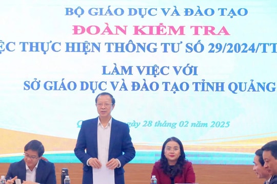  Bộ Giáo dục và Đào tạo kiểm tra, khảo sát việc quản lý dạy thêm, học thêm tại Quảng Trị