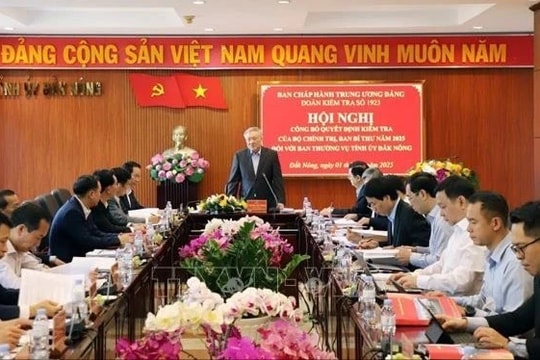 Bộ Chính trị, Ban Bí thư công bố quyết định kiểm tra tại Đắk Nông