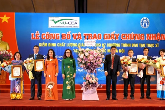 7 chương trình đào tạo thạc sĩ của Trường Đại học Mở Hà Nội đạt chứng nhận kiểm định chất lượng giáo dục 