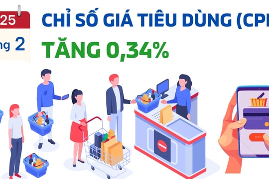 Chỉ số giá tiêu dùng (CPI) tháng 2.2025 tăng 0,34%