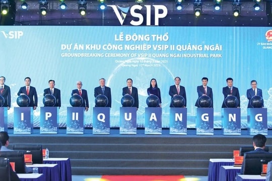 Chủ tịch Quốc hội Trần Thanh Mẫn dự lễ động thổ Khu công nghiệp VSIP II Quảng Ngãi