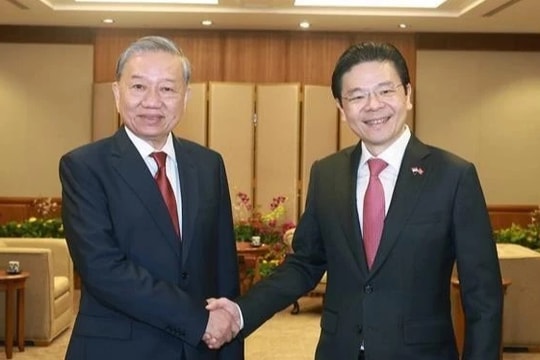 Lễ đón Tổng Bí thư Tô Lâm thăm chính thức Cộng hòa Singapore