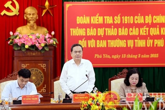 Chủ tịch Quốc hội Trần Thanh Mẫn chủ trì làm việc với Ban Thường vụ Tỉnh ủy Phú Yên