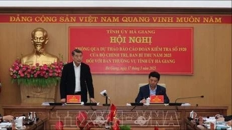 Đoàn kiểm tra của Bộ Chính trị, Ban Bí thư làm việc với Ban Thường vụ Tỉnh ủy Hà Giang