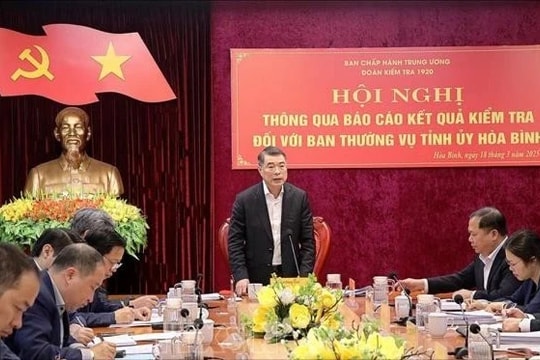 Thông qua Dự thảo Báo cáo kết quả kiểm tra với Ban Thường vụ Tỉnh ủy Hòa Bình