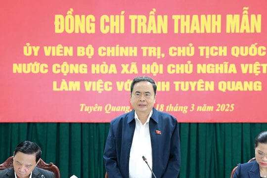 Chủ tịch Quốc hội Trần Thanh Mẫn làm việc với Ban Thường vụ Tỉnh ủy Tuyên Quang