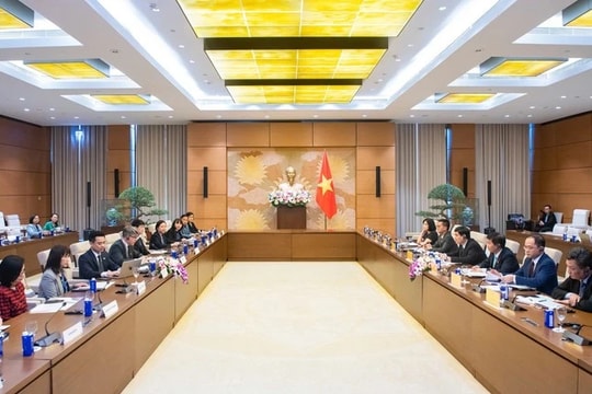 Chủ nhiệm Ủy ban Văn hóa và Xã hội Nguyễn Đắc Vinh tiếp đoàn doanh nghiệp Hoa Kỳ ngành sức khoẻ và khoa học đời sống