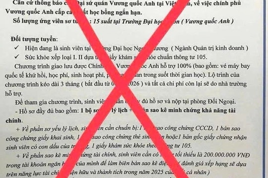 Trường ĐH Ngoại thương lưu ý sinh viên cảnh giác các hình thức lừa đảo, giả mạo nhà trường 
