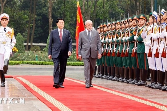 Chủ tịch nước Lương Cường chủ trì lễ đón chính thức Tổng thống Brazil