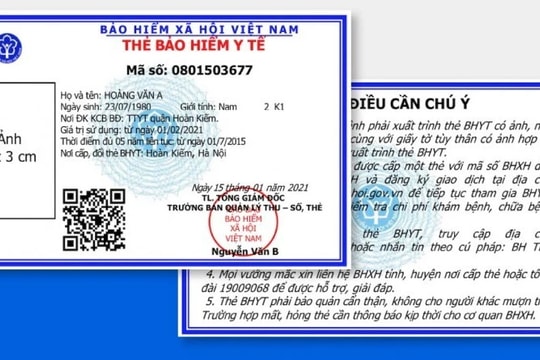 Tiếp tục sử dụng phôi thẻ bảo hiểm y tế cũ đến hết ngày 31.5.2025