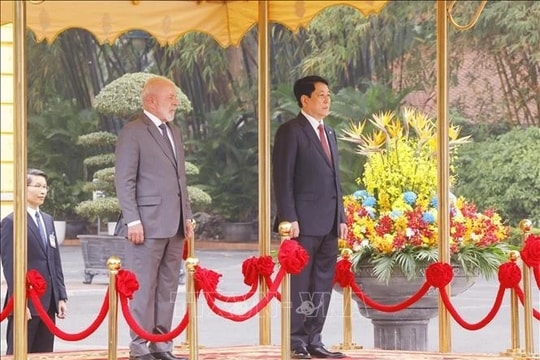 Chủ tịch nước Lương Cường chủ trì lễ đón chính thức Tổng thống Brazil