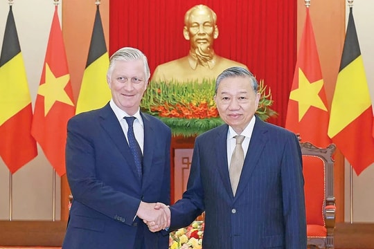 Tổng Bí thư Tô Lâm tiếp Nhà Vua Bỉ