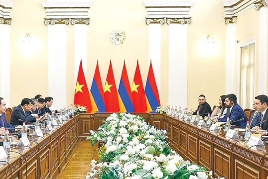 Chủ tịch Quốc hội Trần Thanh Mẫn hội đàm với Chủ tịch Quốc hội Armenia Alen Simonyan