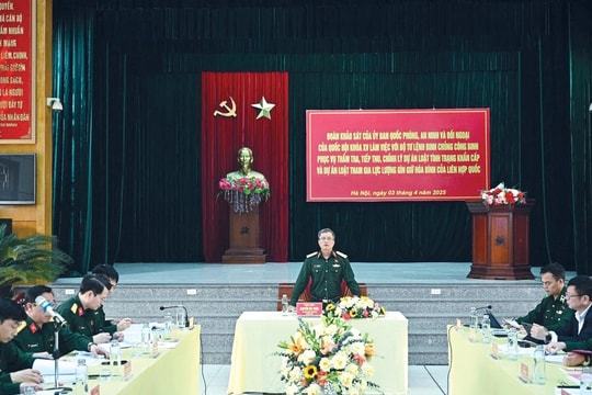 Đoàn khảo sát của Ủy ban Quốc phòng, An ninh và Đối ngoại làm việc với Bộ Tư lệnh Binh chủng Công binh