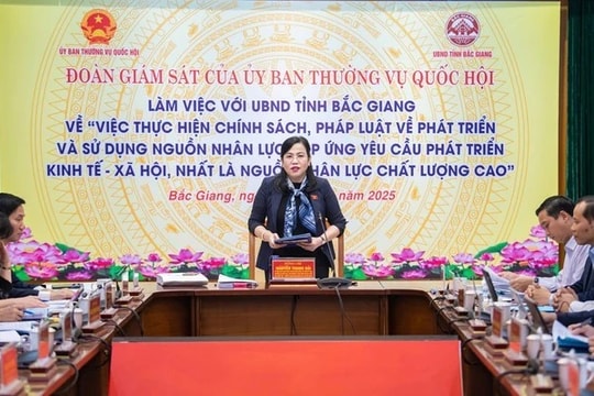 Đoàn giám sát của Ủy ban Thường vụ Quốc hội làm việc với Ủy ban nhân dân tỉnh Bắc Giang