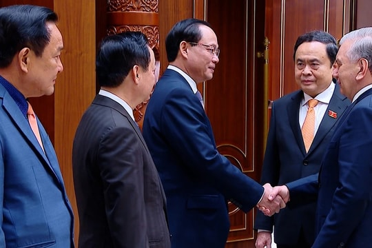 Chủ tịch Quốc hội Trần Thanh Mẫn hội kiến Tổng thống Uzbekistan Shavkat Mirziyoyev 