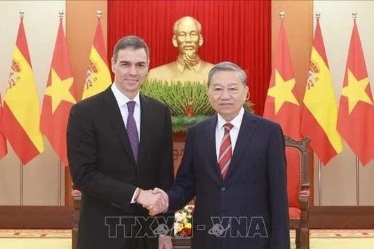 Tổng Bí thư Tô Lâm tiếp Thủ tướng Vương quốc Tây Ban Nha