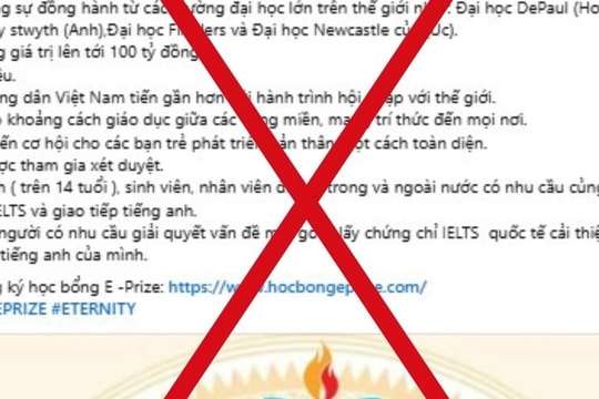  Bộ GD-ĐT cảnh báo chương trình học bổng tiếng Anh giả mạo