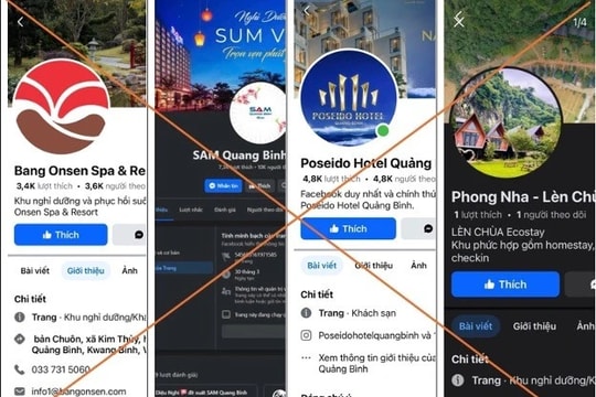 Công an Quảng Bình cảnh báo trang giả mạo khách sạn, điểm du lịch để lừa đảo 