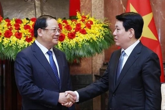 Chủ tịch nước Lương Cường tiếp Thủ tướng Lào