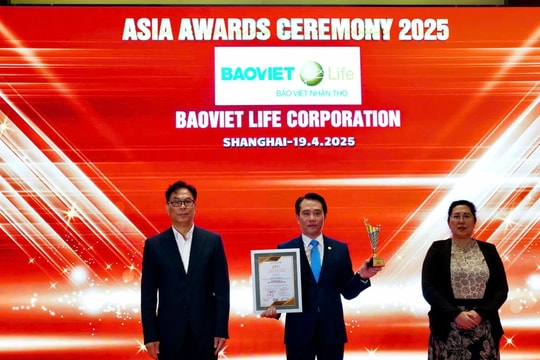 Bảo Việt Nhân thọ được vinh danh Top 10 Doanh nghiệp tiêu biểu Châu Á 2025 tại Thượng Hải (Trung Quốc)
