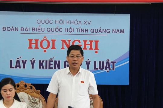 Đoàn ĐBQH tỉnh Quảng Nam lấy ý kiến góp ý dự án Luật Cán bộ, công chức (sửa đổi) và Luật Nhà giáo