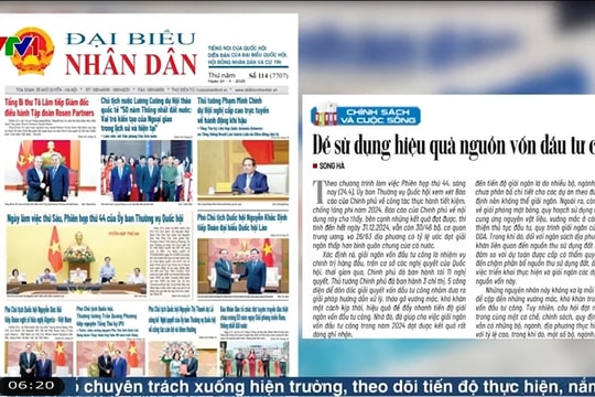 Điểm báo VTV1: Để sử dụng hiệu quả nguồn vốn đầu tư công