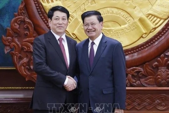 Chủ tịch nước Lương Cường hội đàm với Tổng Bí thư, Chủ tịch nước Lào
