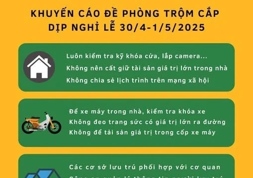 Công an Hà Nội khuyến cáo đề phòng tội phạm trộm cắp tài sản dịp nghỉ lễ 30.4 và 1.5