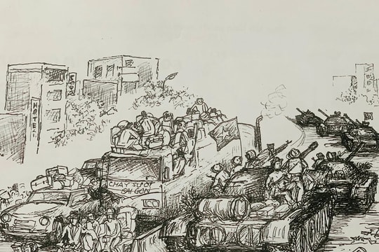 Ký họa sống động những ngày tiến về Sài Gòn