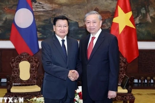 Tổng Bí thư Tô Lâm hội kiến Tổng Bí thư, Chủ tịch nước Lào