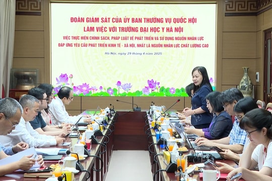 Đoàn giám sát của Ủy ban Thường vụ Quốc hội làm việc với Trường Đại học Y Hà Nội
