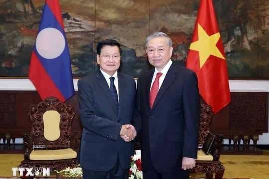 Tổng Bí thư Tô Lâm hội kiến Tổng Bí thư, Chủ tịch nước Lào