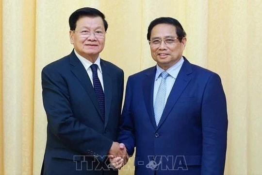 Thủ tướng Chính phủ Phạm Minh Chính tiếp Tổng Bí thư, Chủ tịch nước Lào Thongloun Sisoulith