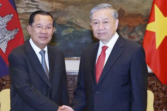 Tổng Bí thư Tô Lâm hội kiến với Chủ tịch Đảng Nhân dân Campuchia