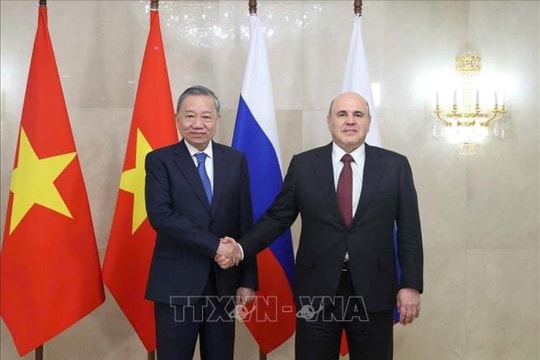 Tổng Bí thư Tô Lâm hội kiến Thủ tướng Liên bang Nga Mikhail Mishustin