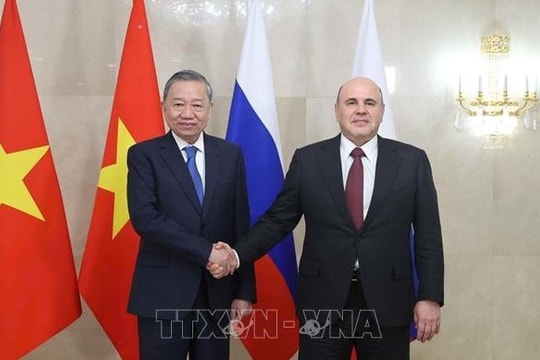 Tổng Bí thư Tô Lâm hội kiến Thủ tướng Liên bang Nga Mikhail Mishustin