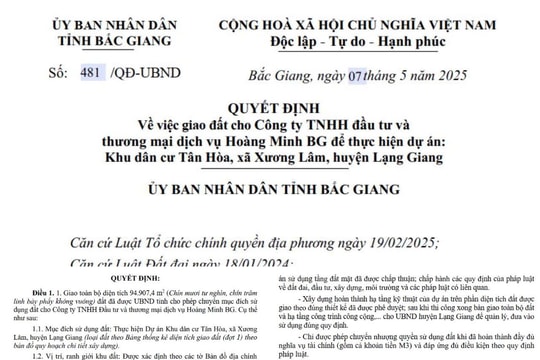 Bắc Giang: Giám sát chặt chẽ việc thực hiện dự án Khu dân cư Tân Hòa