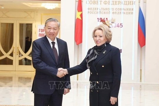 Tổng Bí thư Tô Lâm hội kiến Chủ tịch Hội đồng Liên bang, Quốc hội Liên bang Nga Valentina Matviyenko