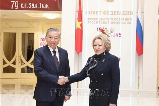 Tổng Bí thư Tô Lâm hội kiến Chủ tịch Hội đồng Liên bang, Quốc hội Liên bang Nga Valentina Matviyenko