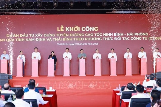 Thủ tướng Phạm Minh Chính dự Lễ khởi công xây dựng Dự án đường bộ cao tốc Ninh Bình - Hải Phòng