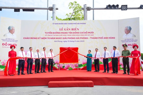 Hải Phòng gắn biển tuyến đường mang tên cố Tổng Bí thư Đỗ Mười