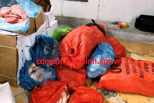 Phát hiện, thu giữ 6,5 tấn thực phẩm đông lạnh không rõ nguồn gốc tại Ninh Bình