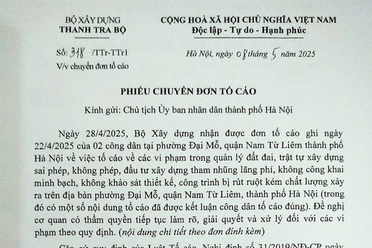 Hà Nội: Nhiều cơ quan chuyển đơn của công dân đề nghị làm rõ vi phạm trong quản lý đất đai tại quận Nam Từ Liêm