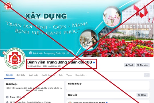Cảnh báo fanpage giả mạo Bệnh viện Trung ương Quân đội 108