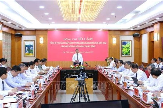 Tổng Bí thư Tô Lâm: Công tác nội chính phải hướng mục tiêu giữ vững ổn định để phát triển đất nước