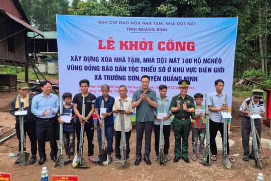 Khởi công xóa 100 ngôi nhà tạm, nhà dột nát cho đồng bào biên giới Quảng Bình