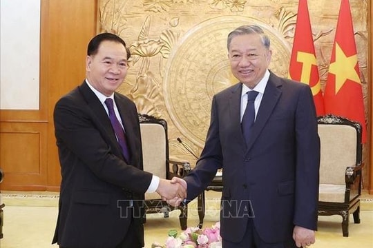 Tổng Bí thư Tô Lâm tiếp Chánh Văn phòng Trung ương Đảng Nhân dân Cách mạng Lào