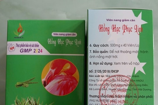 Bộ Y tế cảnh báo viên giảm cân Hồng Hạc Phục Linh chứa chất cấm nguy hại